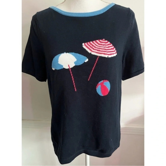 Draper James • Navy Blue Beach Umbrella Sweater - Picture 1 of 5